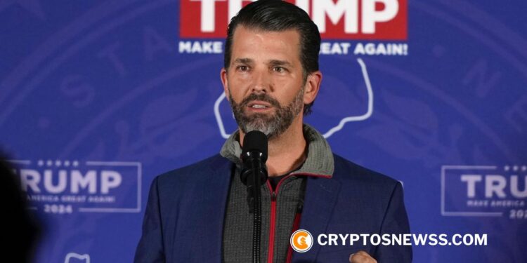Donald Trump Jr. Backs Bitcoin Treasury Firm Thumzup With $3.3M Stake