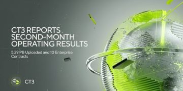 CT3 Secure Storage Reports Second-Month Operating Results with 5.29 PB Uploaded and 10 Enterprise Contracts